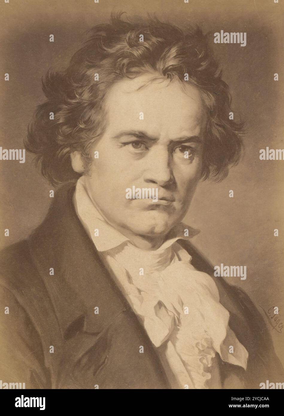Porträt von Ludwig van Beethoven, Büste, voll - Gemälde von Carl Jaeger (1833–1887) Stockfoto Porträt von Ludwig van Beethoven, Büste, voll - Gemälde von Carl Jaeger (1833–1887) Stockfoto