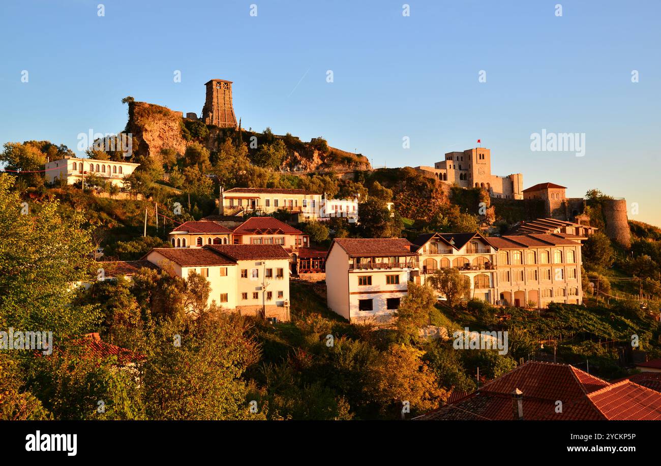 Blick von der historischen Stadt Kruje, Albanien Stockfoto