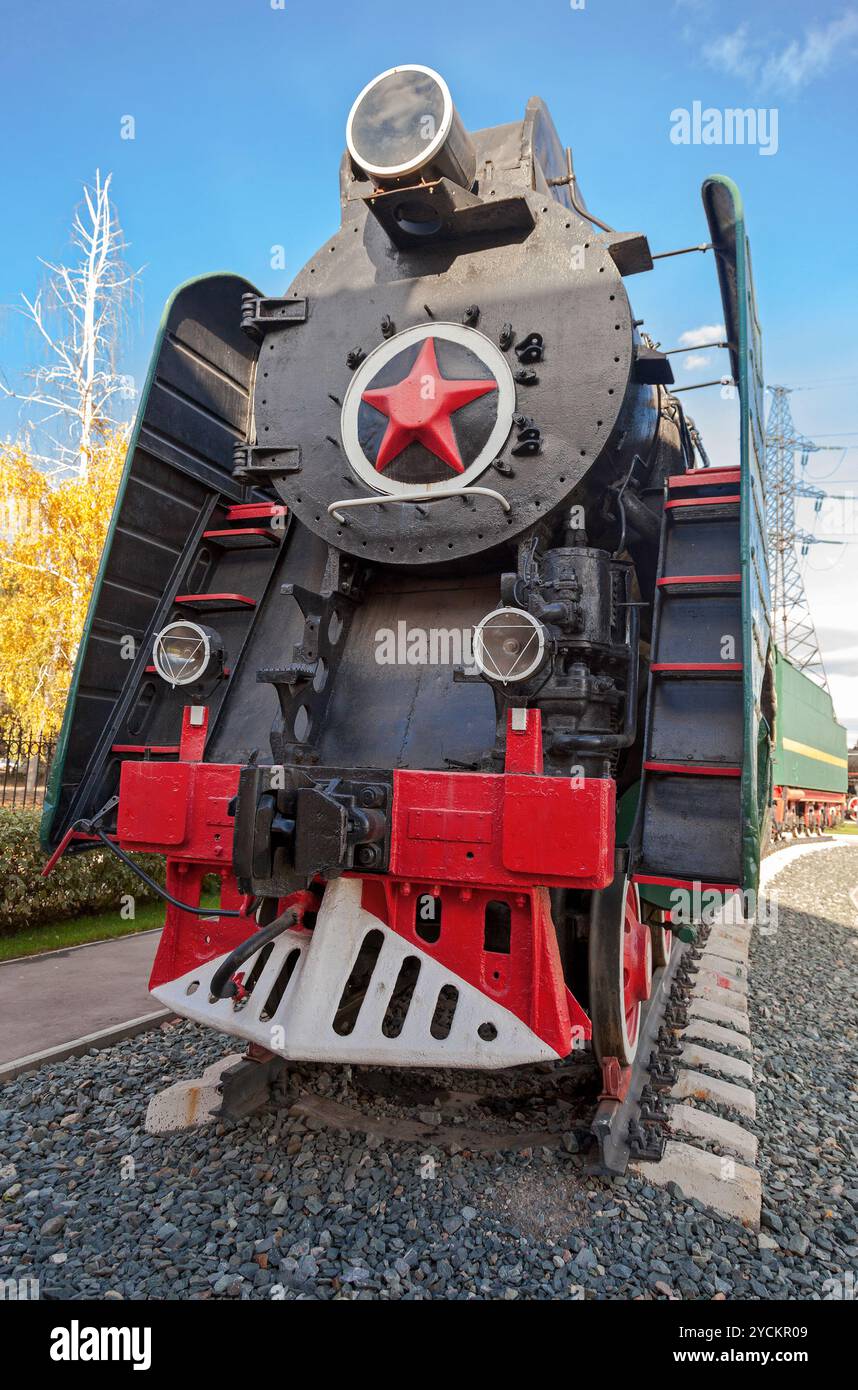 Sowjetischer Langstrecken-Passagier Lokomotive 50-Ies des XX. Jahrhunderts Stockfoto