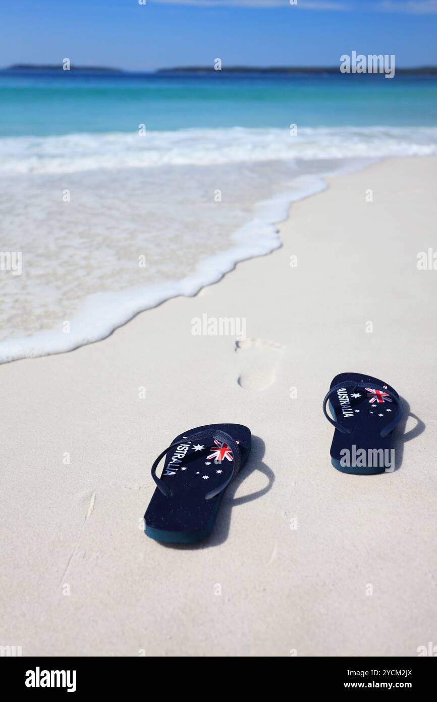 Australische Flagge Tangas Strand Urlaub Feier Stockfoto