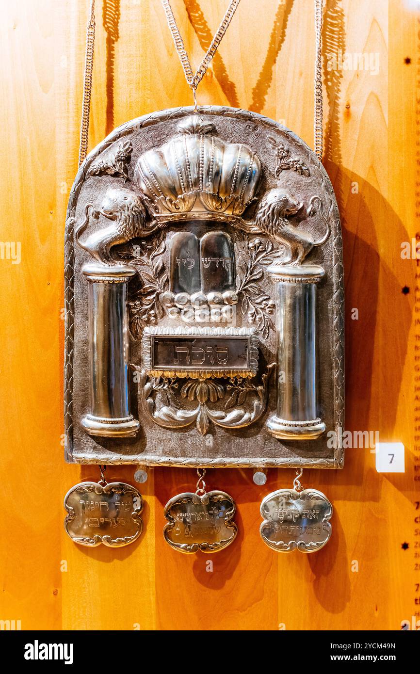 Torah-Schild. Sammlung Der Maisel Synagoge. Jüdische Stadt, Prag, Tschechische Republik, Europa Stockfoto