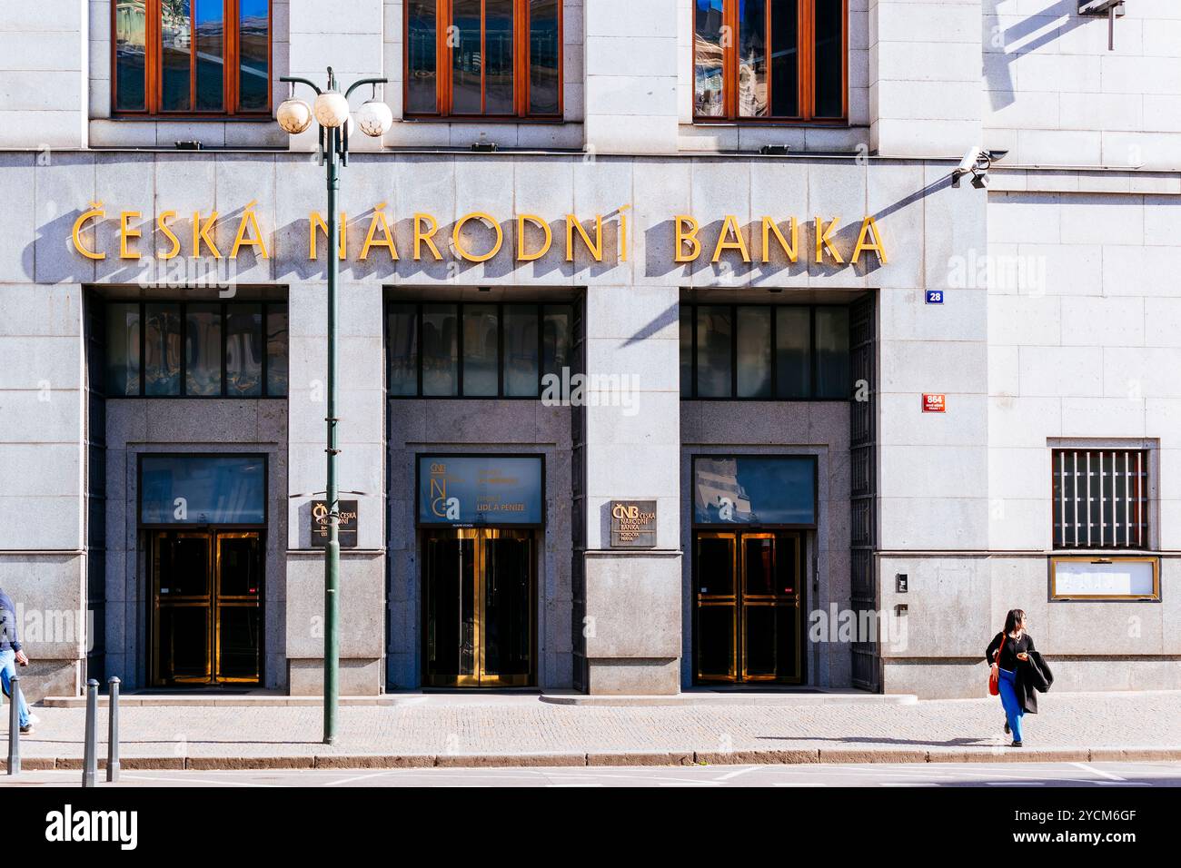 ČNB Hauptsitz in Prag. Die Tschechische Nationalbank ist die Zentralbank und Finanzmarktaufsicht in der Tschechischen Republik. Prag, Tschechische Republik Stockfoto