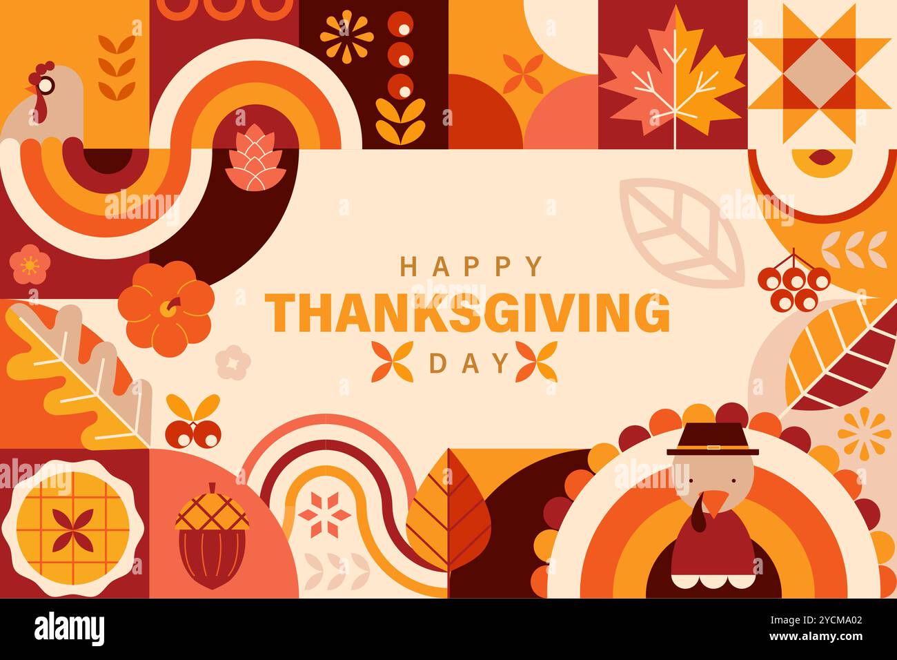 Happy Thanksgiving Day Banner. Stock Vektor