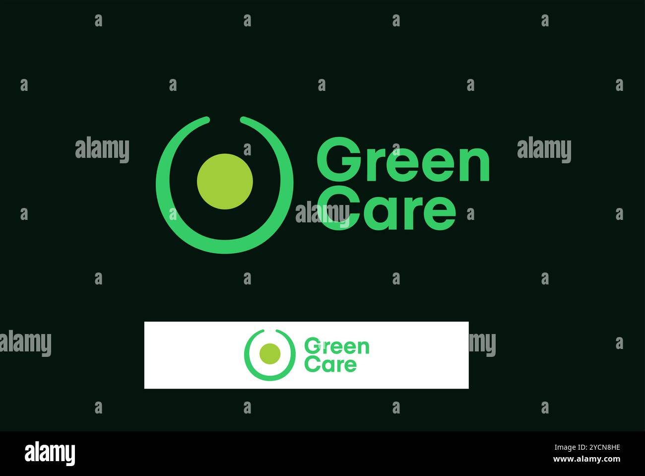 Green Care Target rundes Business-Logo-Design für Technologieband und verwandtes Unternehmen, abstrakter Vektor editierbar Stock Vektor
