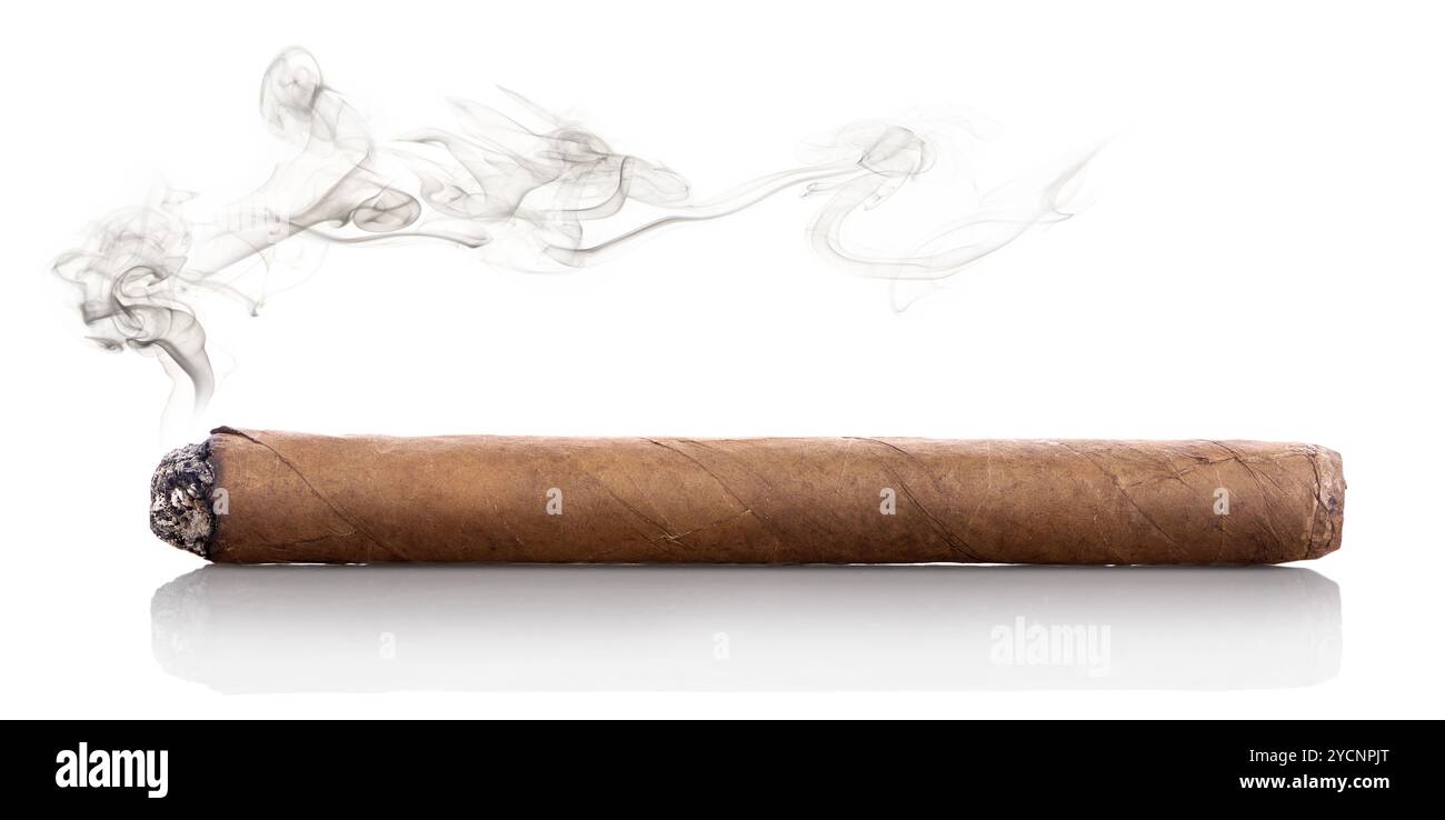 Rauchende Zigarre Stockfoto