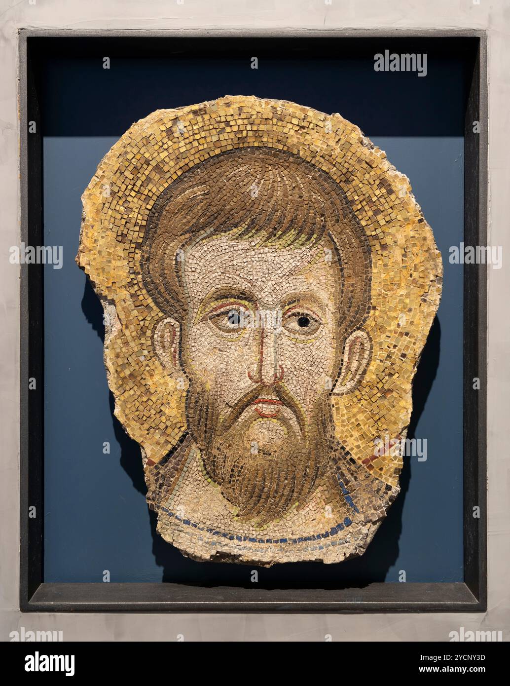 Unbekannter Mosaiker, Apostelkopf, Anfang des 14. Jahrhunderts, Regionalmuseum Messina, Sizilien, Italien Stockfoto