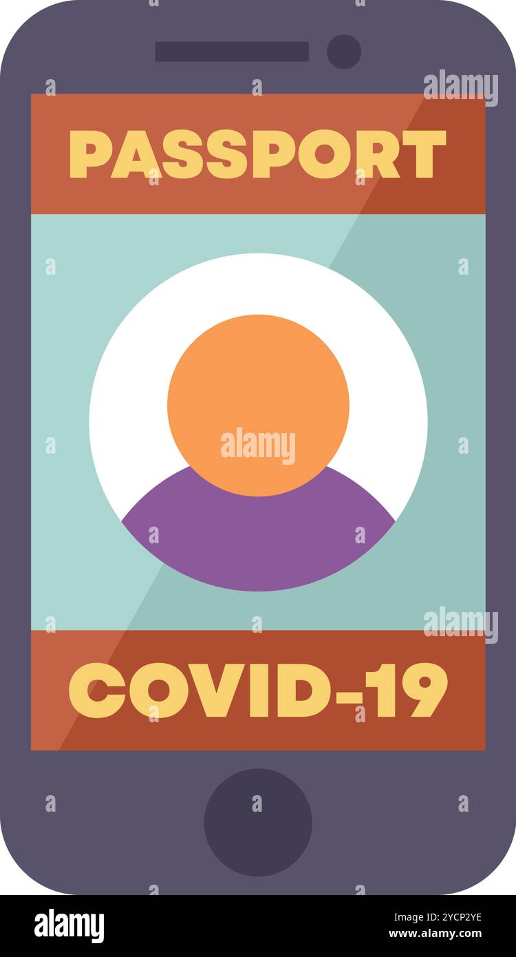 Digitale Gesundheitspass-App, die den Impfstatus anzeigt, ermöglicht sicheres Reisen und Zugang zu öffentlichen Plätzen Stock Vektor