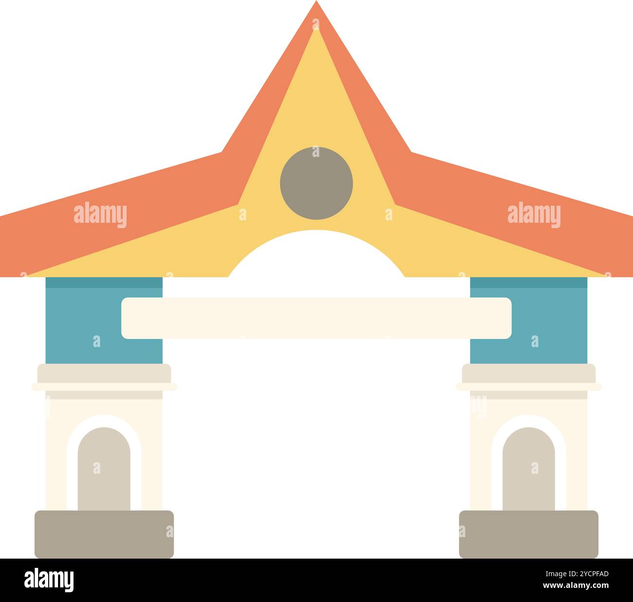 Stadteingang im asiatischen Stil mit sternförmigem Dachdesign Stock Vektor