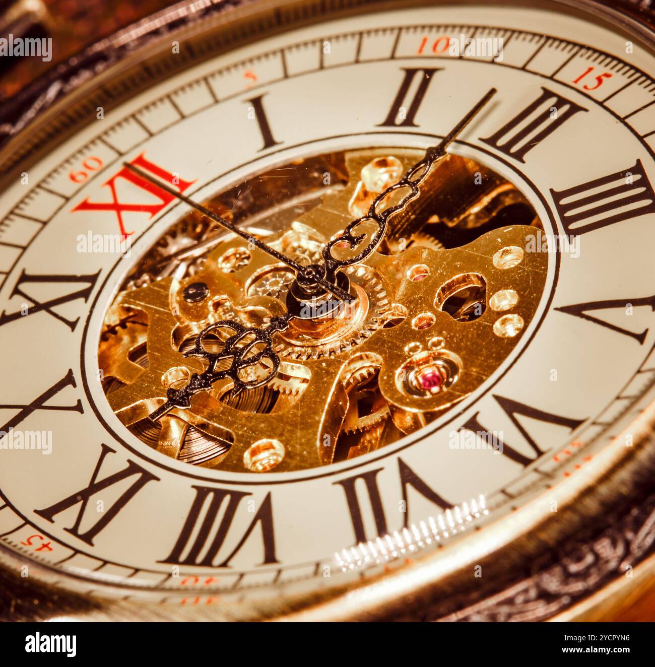 Vintage Uhr hautnah Stockfoto