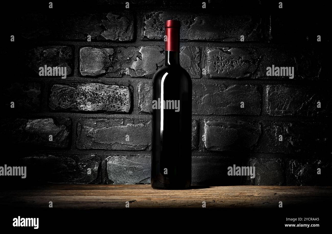 Wein und der Backsteinmauer Stockfoto