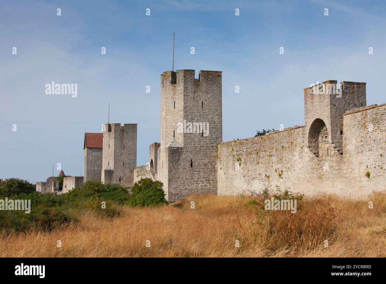 Stadtmauer, Visby, Gotland Island, Schweden Stockfoto