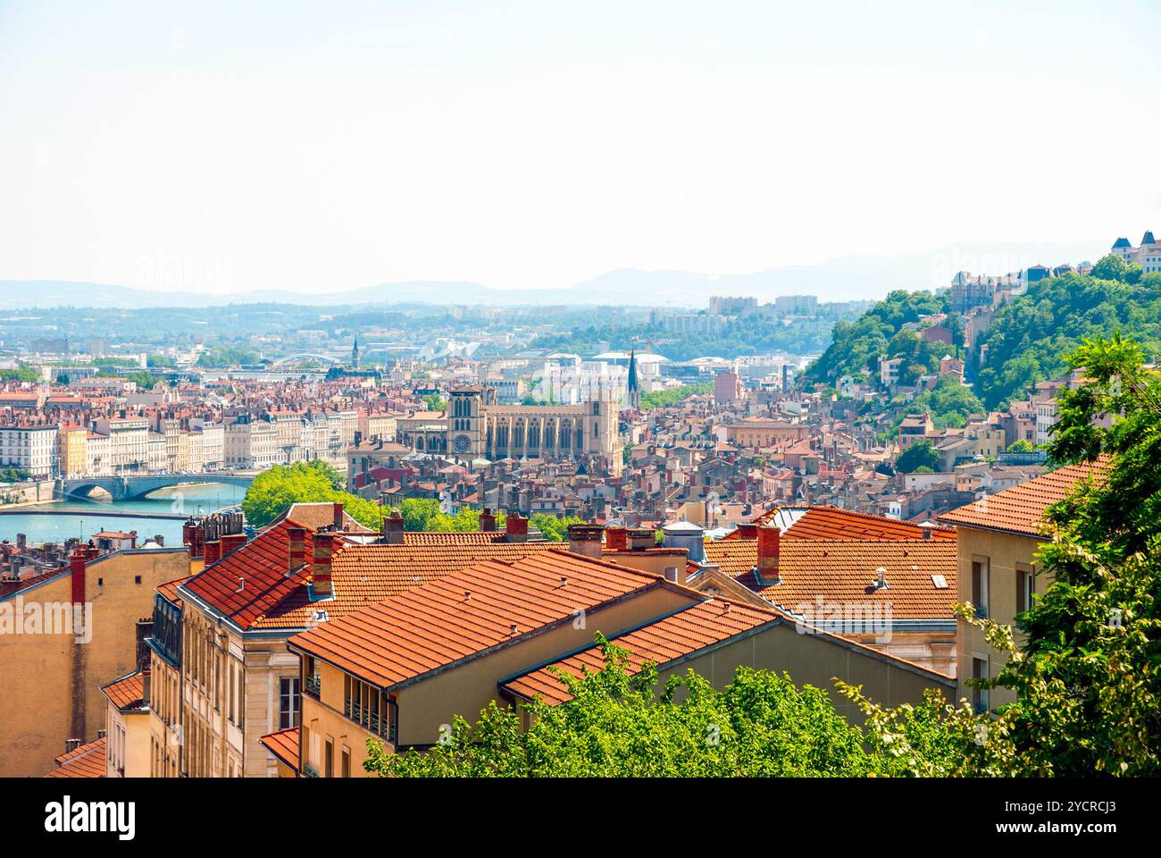 Stadt-Landschaft von Lyon, Frankreich Stockfoto