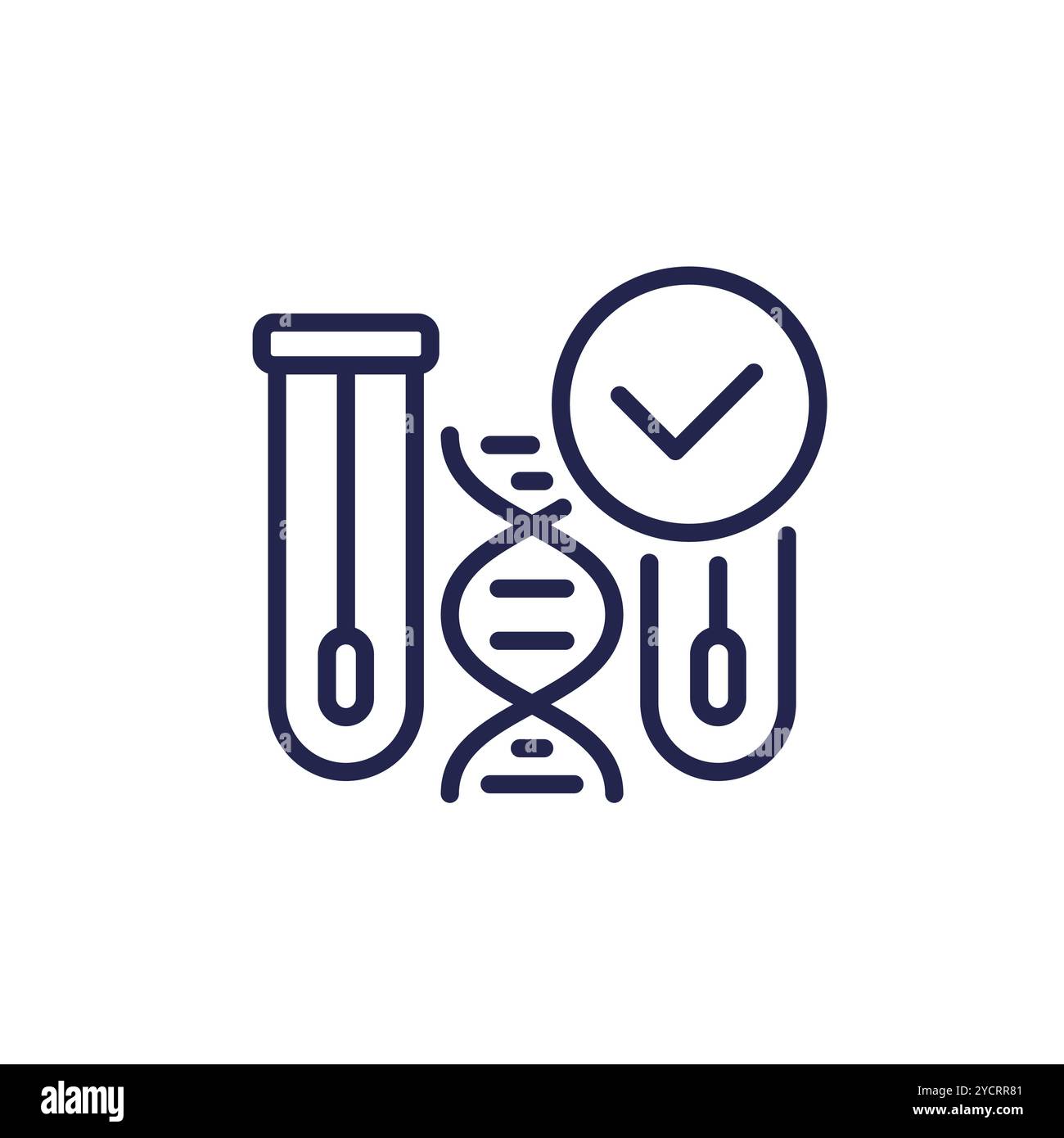 dna-Abstrichproben-Symbol mit Häkchen Stock Vektor