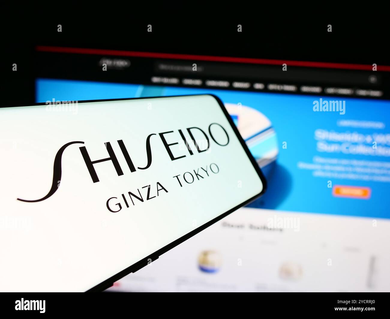 Deutschland. Juni 2024. Auf dieser Fotoabbildung ist ein Handy mit dem Logo des japanischen Kosmetikunternehmens Shiseido Co. Ltd. Vor der Business-Website zu sehen. (Foto von Timon Schneider/SOPA Images/SIPA USA) *** ausschließlich für redaktionelle Nachrichten *** Credit: SIPA USA/Alamy Live News Stockfoto