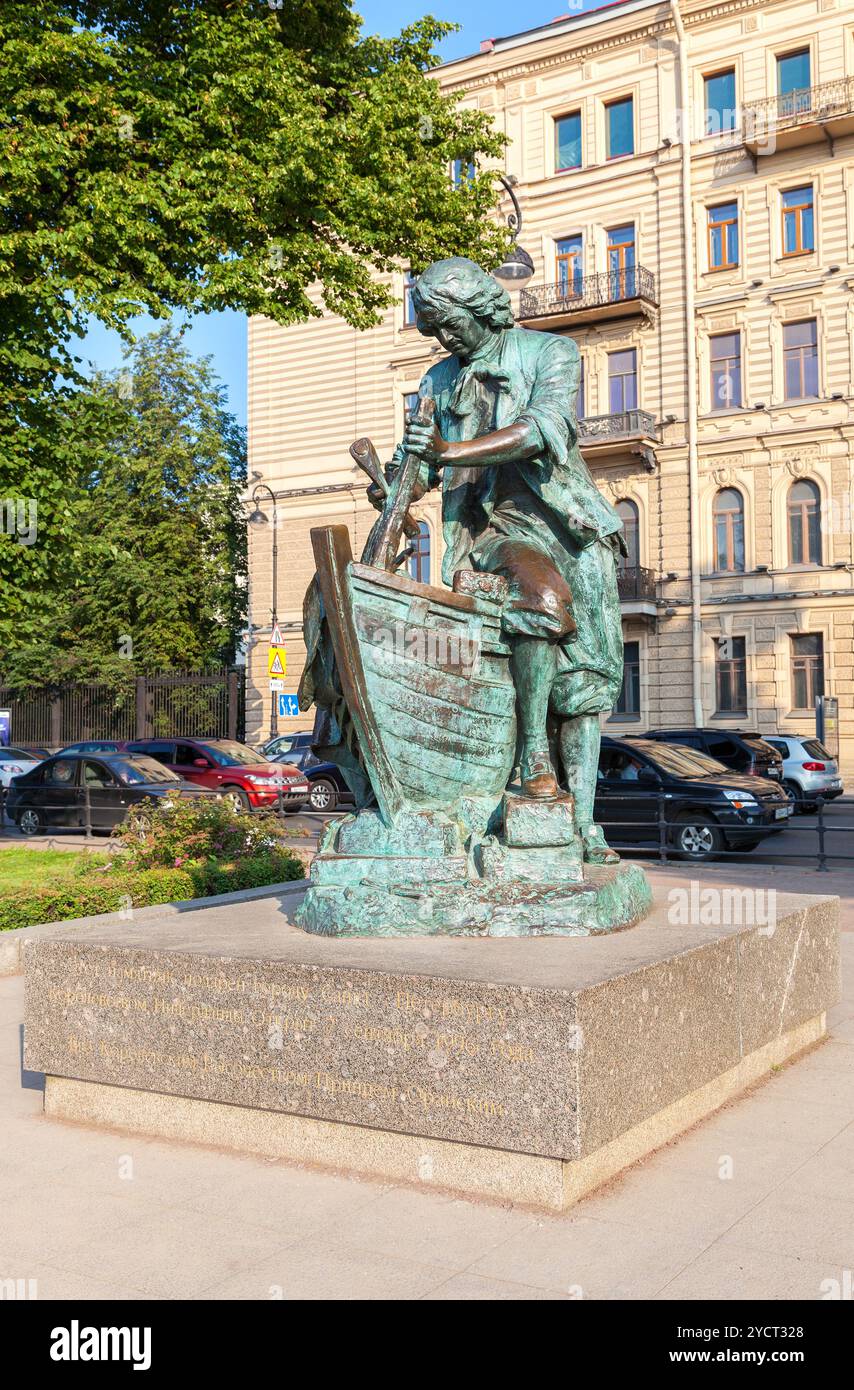 Denkmal für Peter den Großen, genannt König Zimmermann - das Geschenk an die Stadt aus dem Königreich der Niederlande Stockfoto