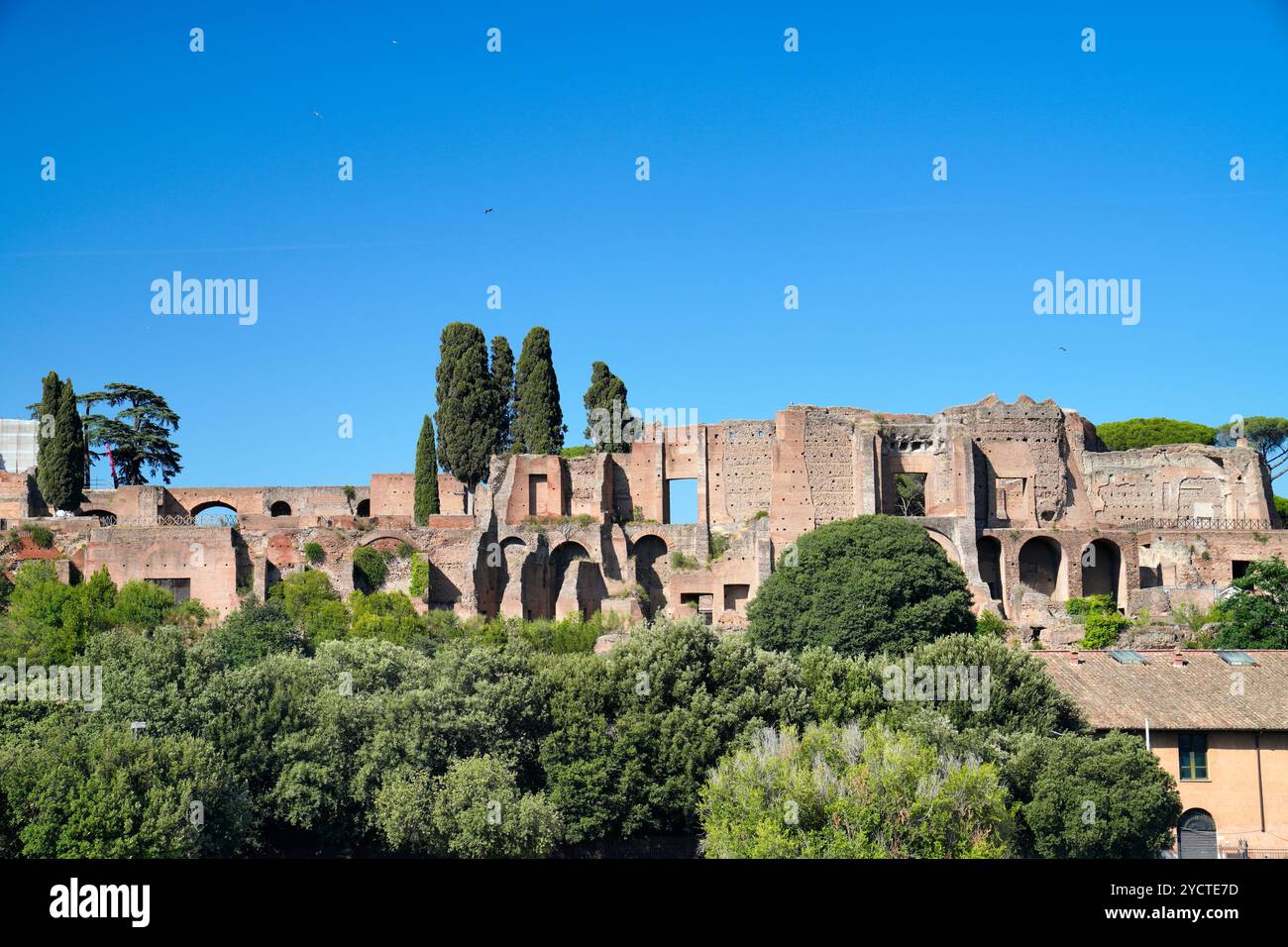 Circus Maximus, größter Zirkus, Circo Massimo, Aventinenhügel, Palatin, altes Rom, Inhaltsverzeichnis wechseln, altes Rom, Latium, Stockfoto
