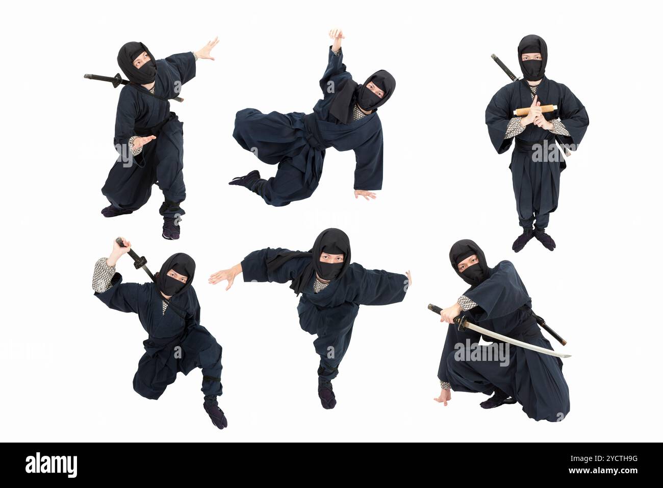 Ninja und Posen Stockfoto