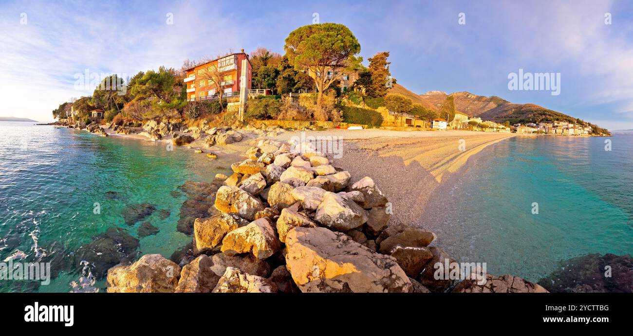 Moscenicka Draga Dorf türkis Strand Stockfoto
