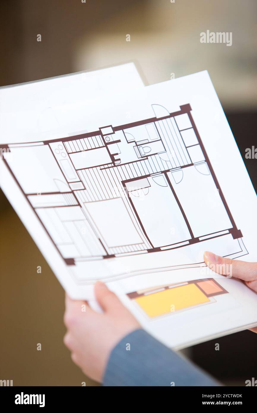 Grundriss einer Immobilie Stockfoto