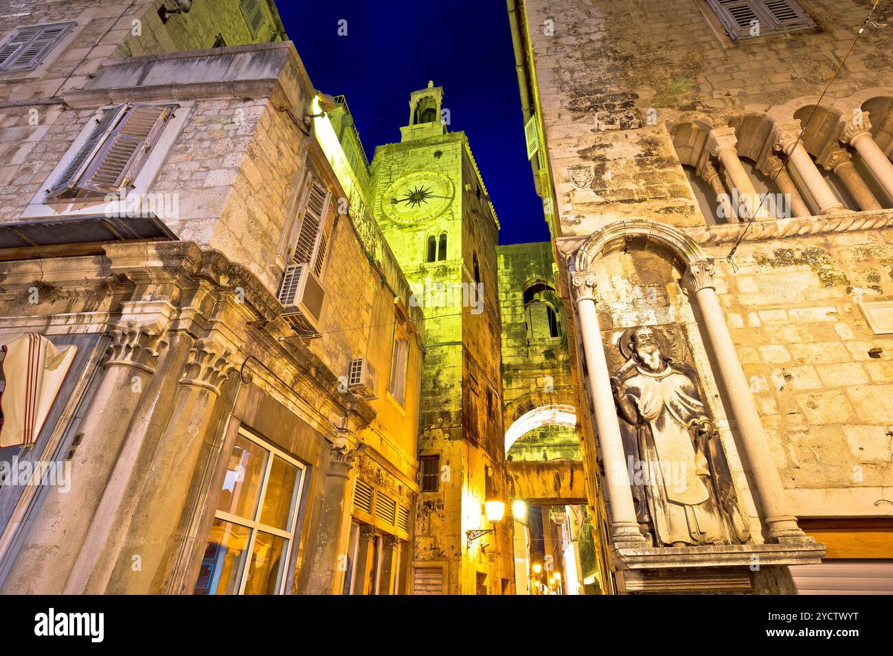 Straße od Alten Split Stein Architektur Abend anzeigen Stockfoto