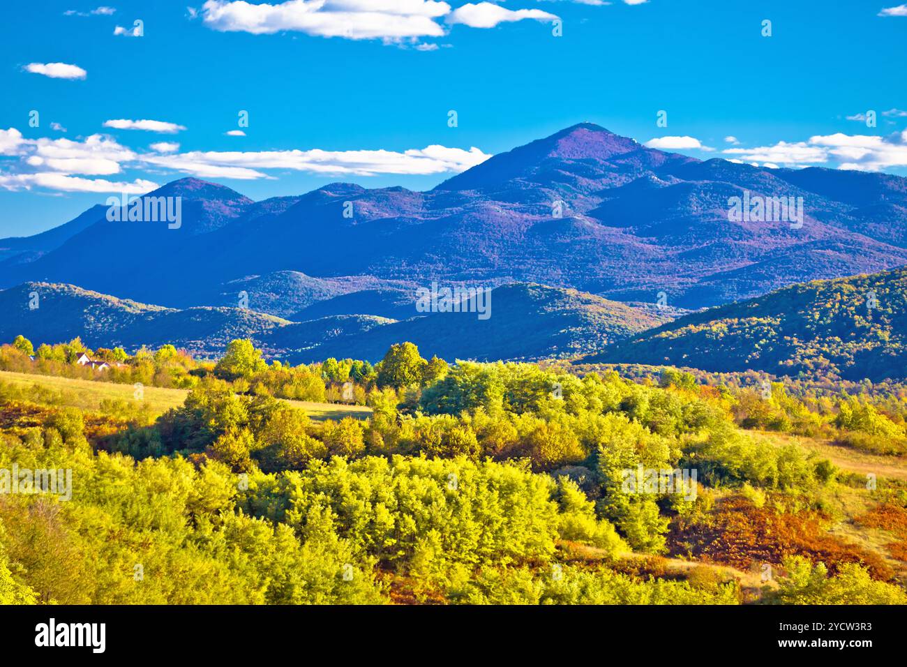 Idyllische Landschaft in der Nähe der Plitvicer Seen Stockfoto