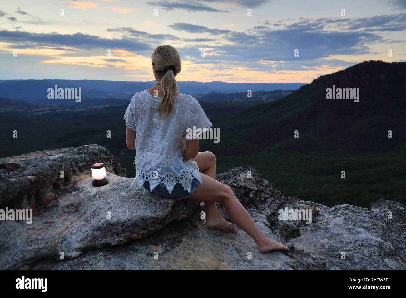 Entspannende Aussicht in den Blue Mountains Australien Stockfoto