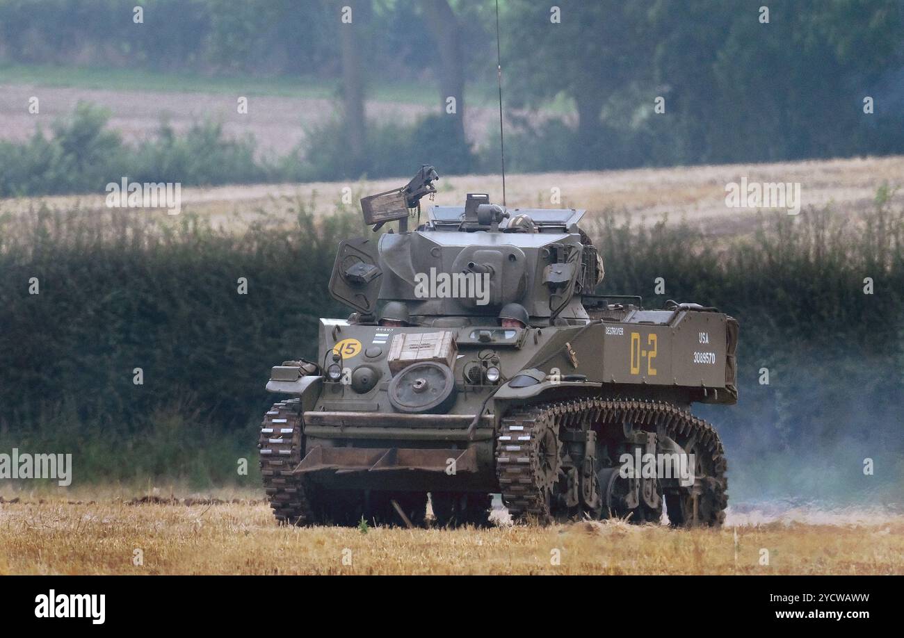 Der M3 Stuart war ein amerikanischer Leichtpanzer des Zweiten Weltkriegs. Eine verbesserte Version des Panzers wurde 1942 als M5 in Dienst gestellt. Stockfoto