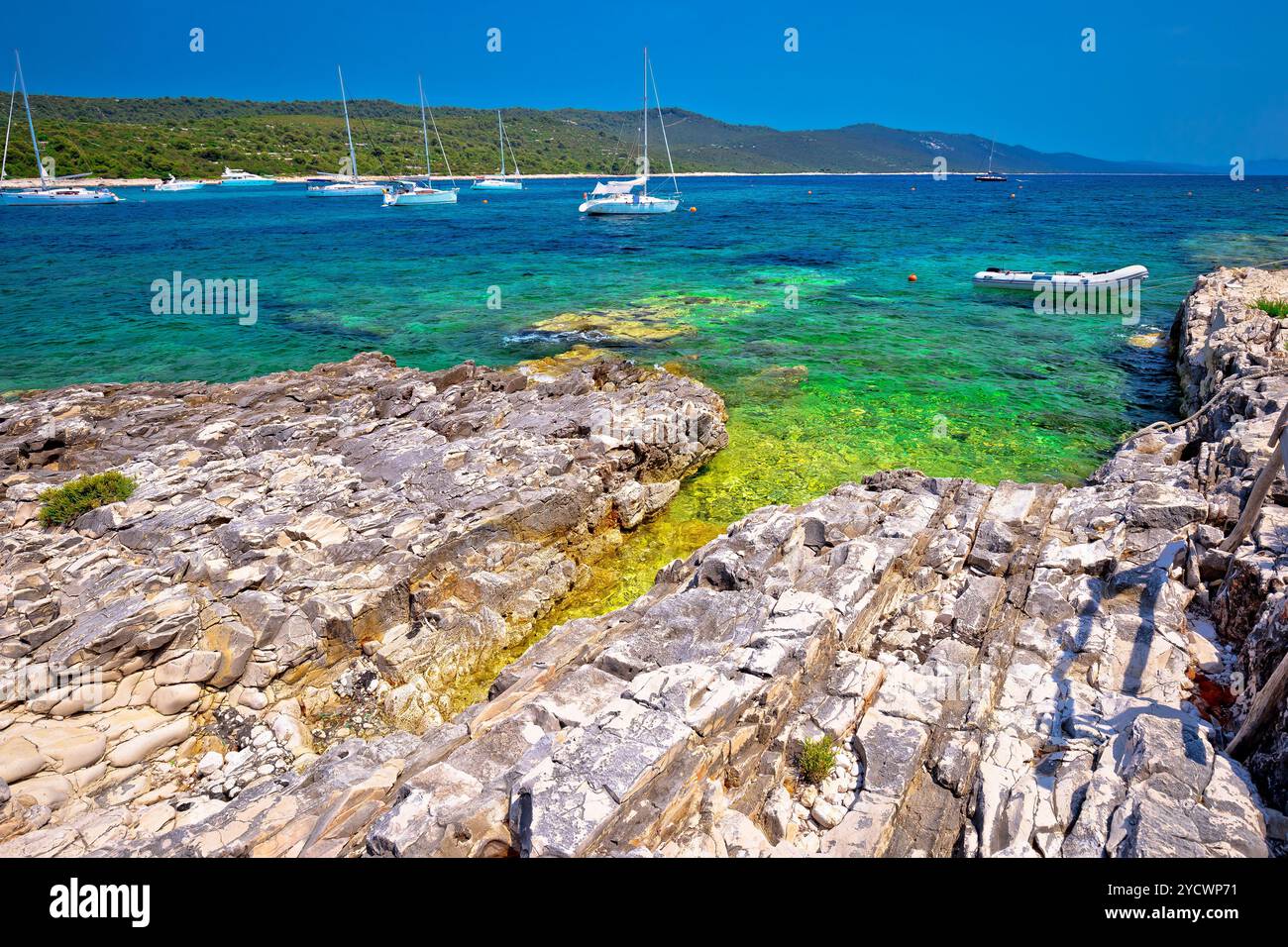 Sakarun Bucht Strand Yachting Stockfoto