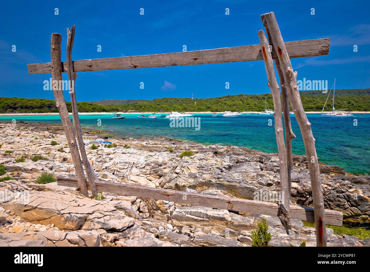 Sakarun Strand yachting Bay View Stockfoto