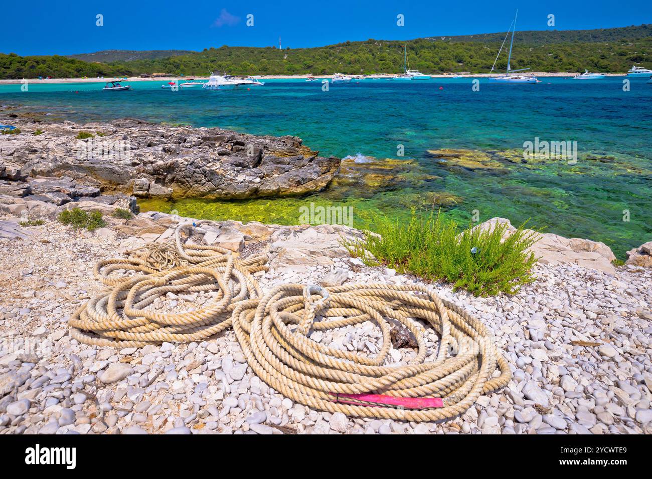 Sakarun Strand yachting Bay View Stockfoto