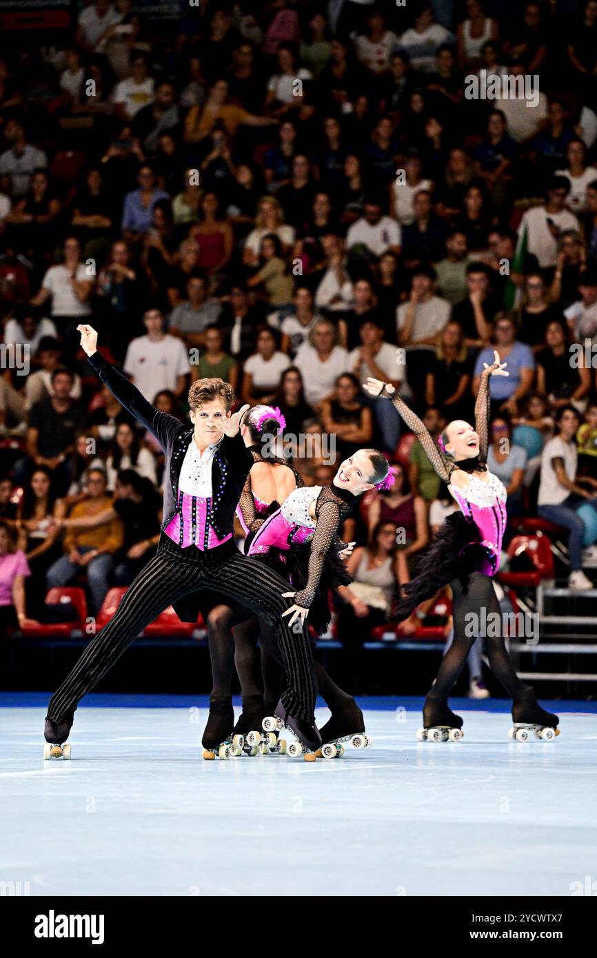 ROLAR4SK8 (POR), während der Senior Quartets, bei den Artistic World Skate Games 2024, auf der Fiera di Rimini, am 21. September 2024 in Rimini, Italien. (Foto: Raniero Corbelletti/AFLO) Stockfoto