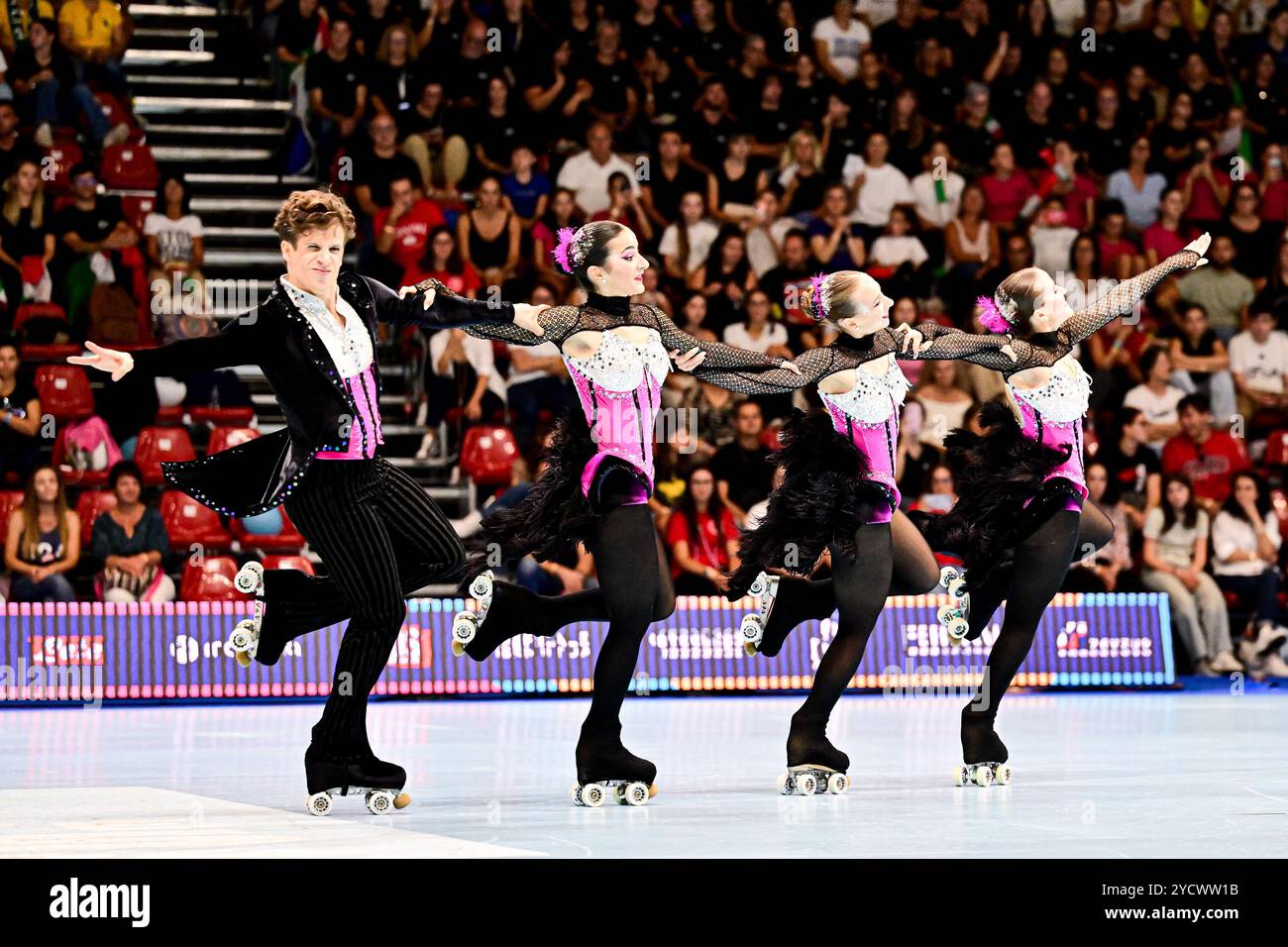 ROLAR4SK8 (POR), während der Senior Quartets, bei den Artistic World Skate Games 2024, auf der Fiera di Rimini, am 21. September 2024 in Rimini, Italien. (Foto: Raniero Corbelletti/AFLO) Stockfoto