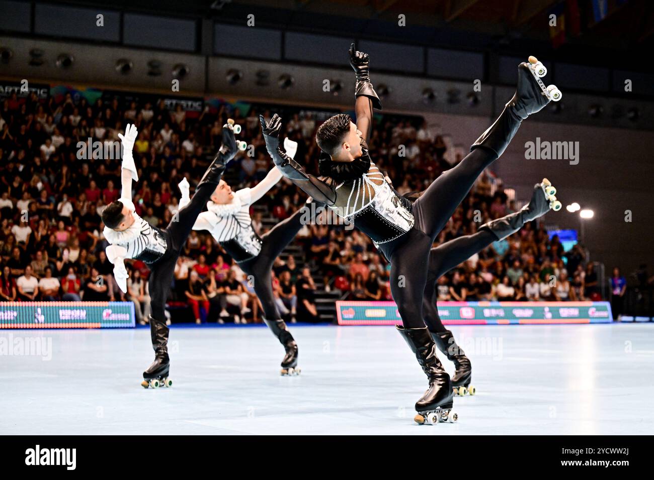 VORTEX (ESP), während der Senior Quartets, bei den Artistic World Skate Games 2024, bei der Fiera di Rimini, am 21. September 2024 in Rimini, Italien. (Foto: Raniero Corbelletti/AFLO) Stockfoto