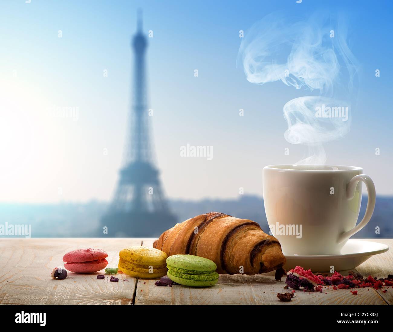 Frühstück in Paris Stockfoto