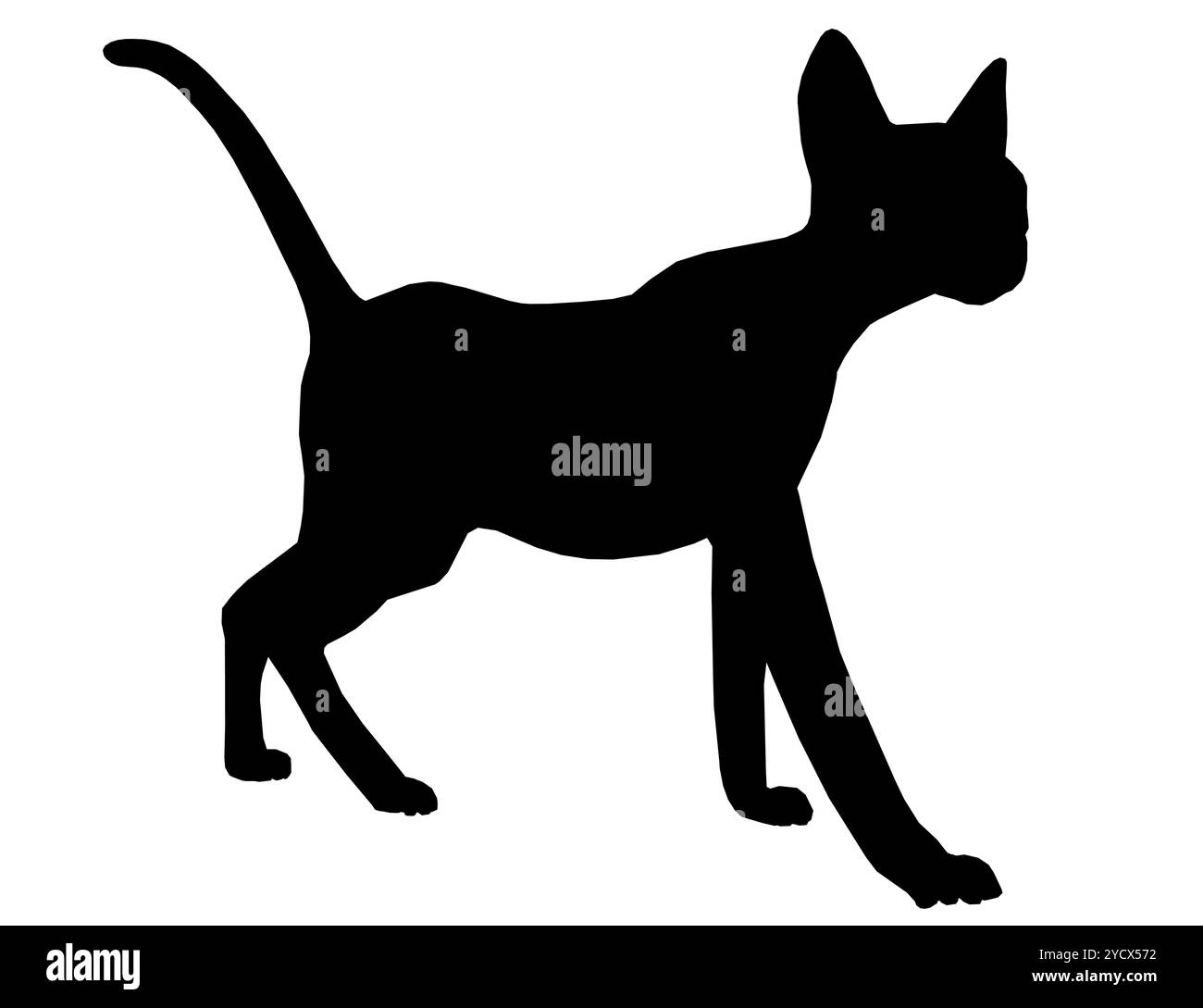 Vektor-Illustration isolierte Silhouette Katze gehen Stock Vektor