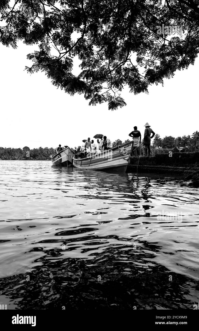 Der alte Seehafen Tyndis ist mit der Region Kadalundi - Chaliyam Beypore identifiziert. Chaliyam Fischerdorf. Stockfoto