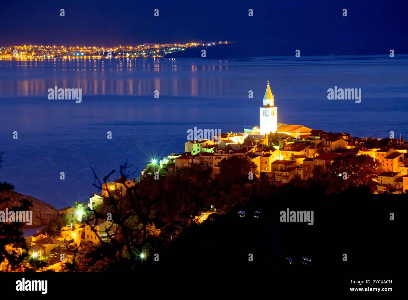 Stadt Vrbnik auf der Insel Krk Abendblick Stockfoto
