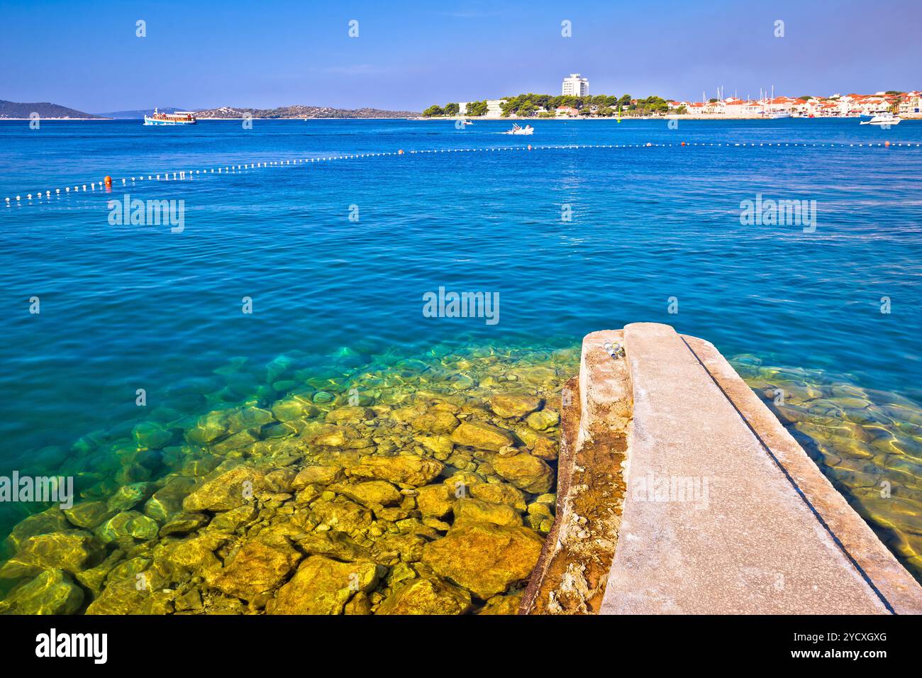 Stadt Vodice-Blick vom Strand Stockfoto