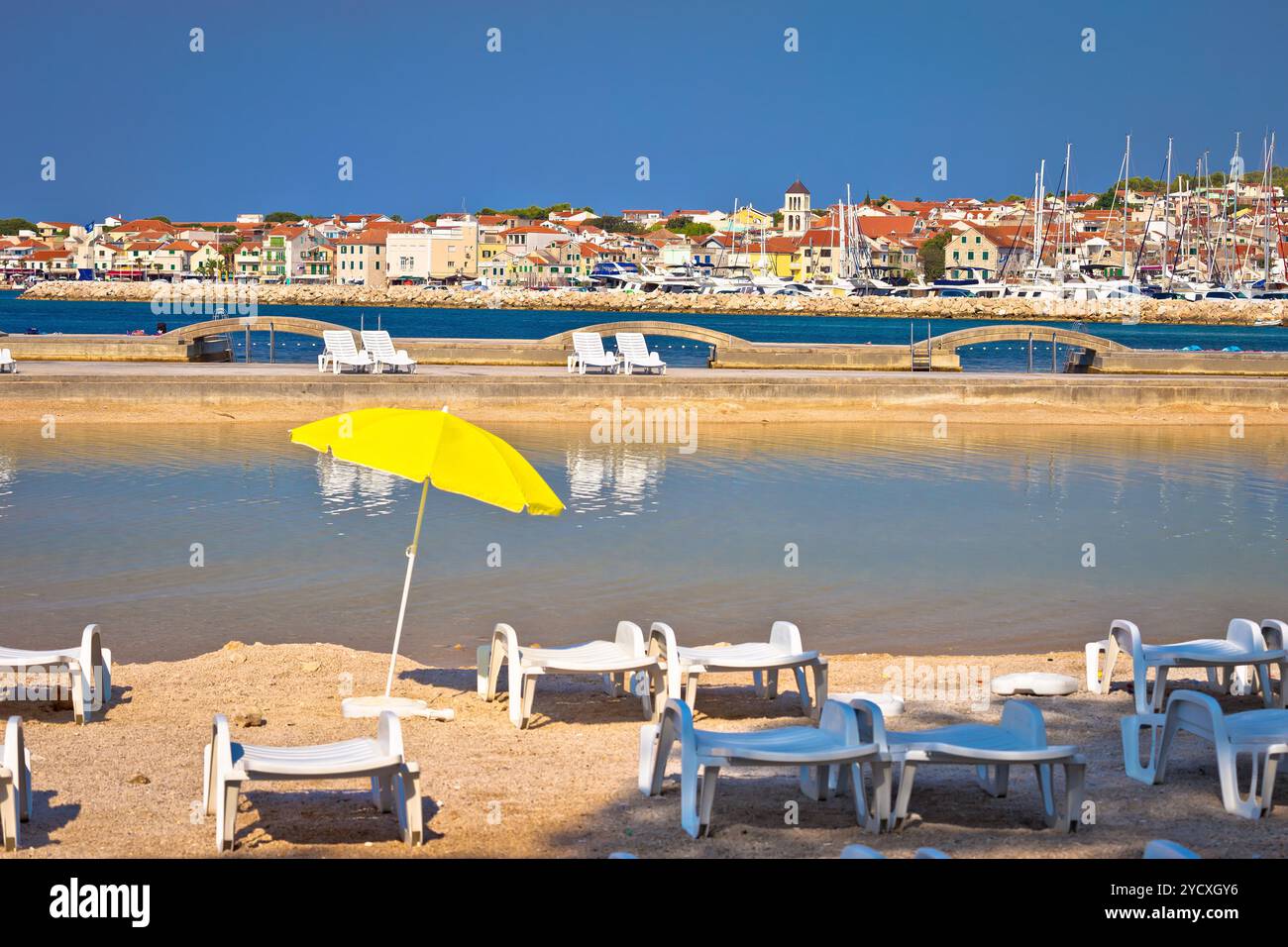 Adria Vodice Strand und Marina View Stockfoto