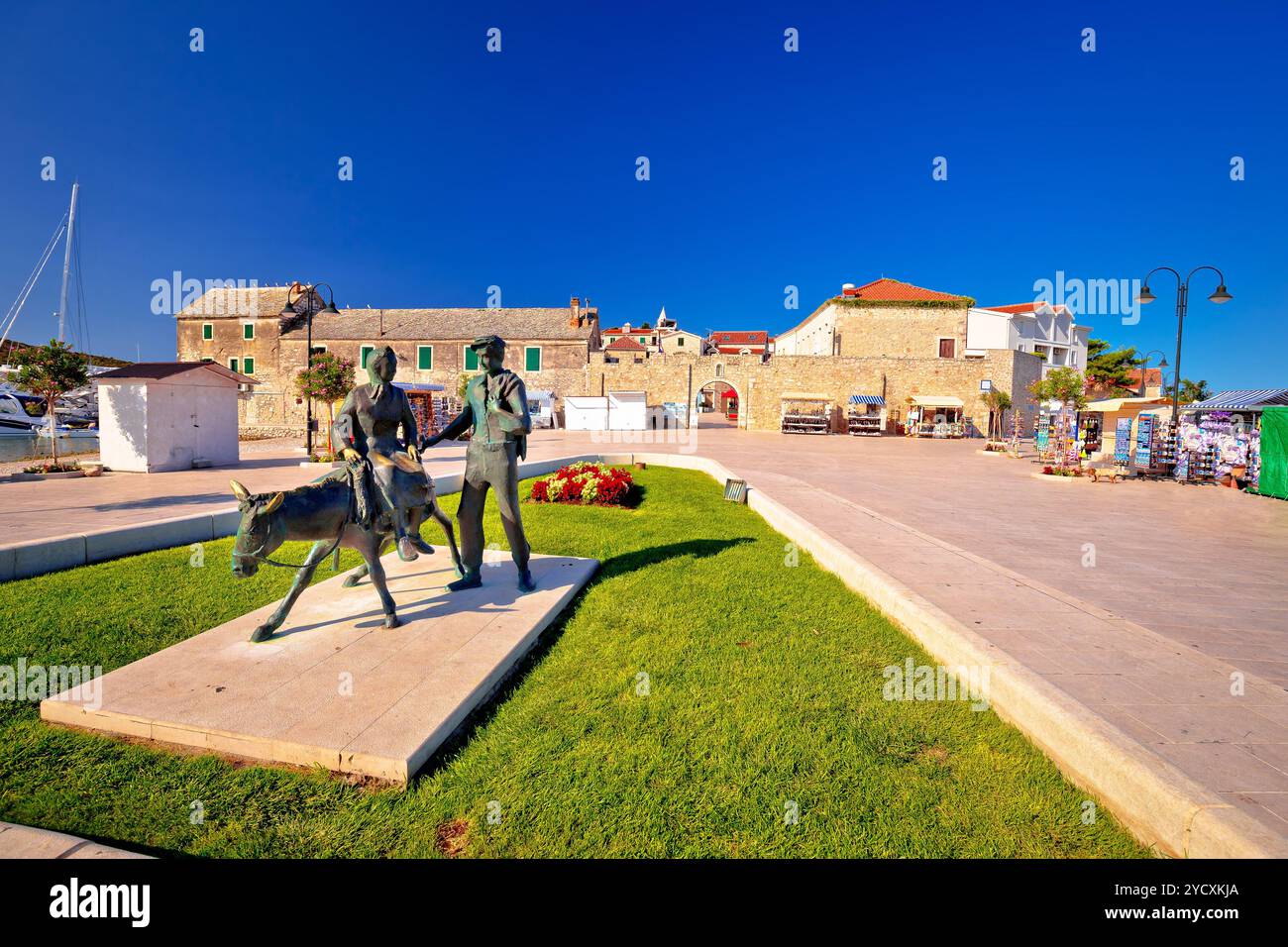 Stadt Primosten Tor und Architektur anzeigen Stockfoto