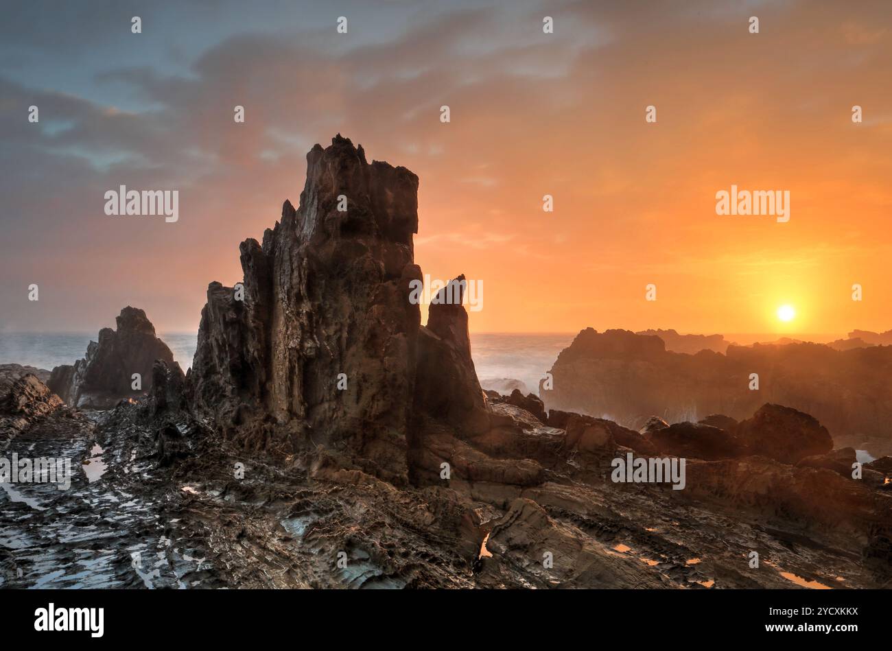 Sonnenaufgang an der Südküste von Bermagui Stockfoto