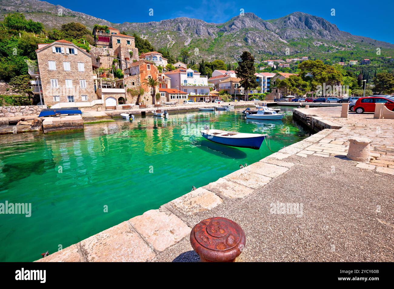 Idyllische Dorf Mlini Dubrovnik Archipel anzeigen Stockfoto