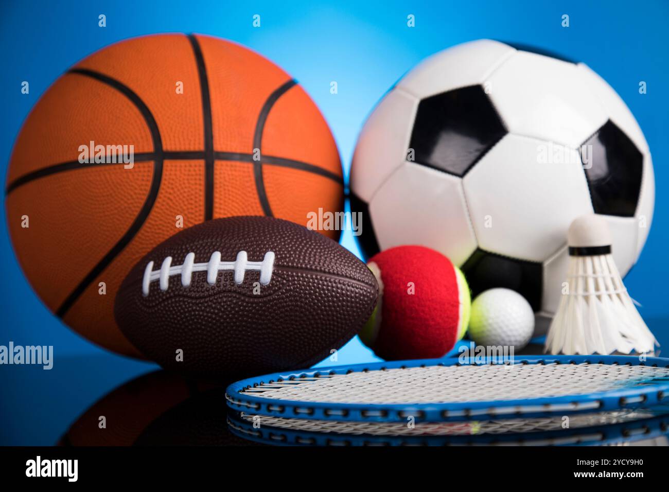 Gruppe der Sportgeräte Stockfoto