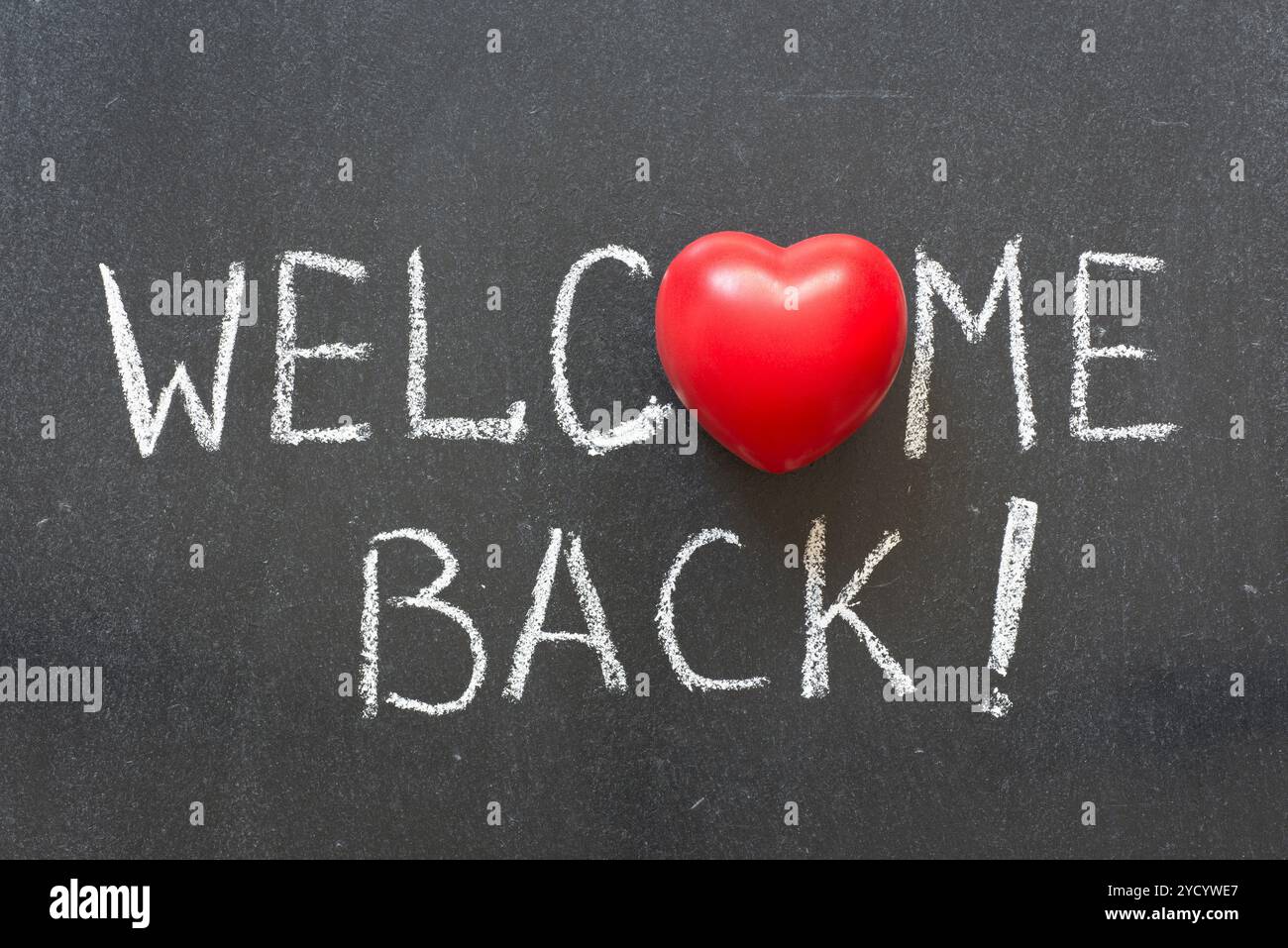 Willkommen zurück Stockfoto