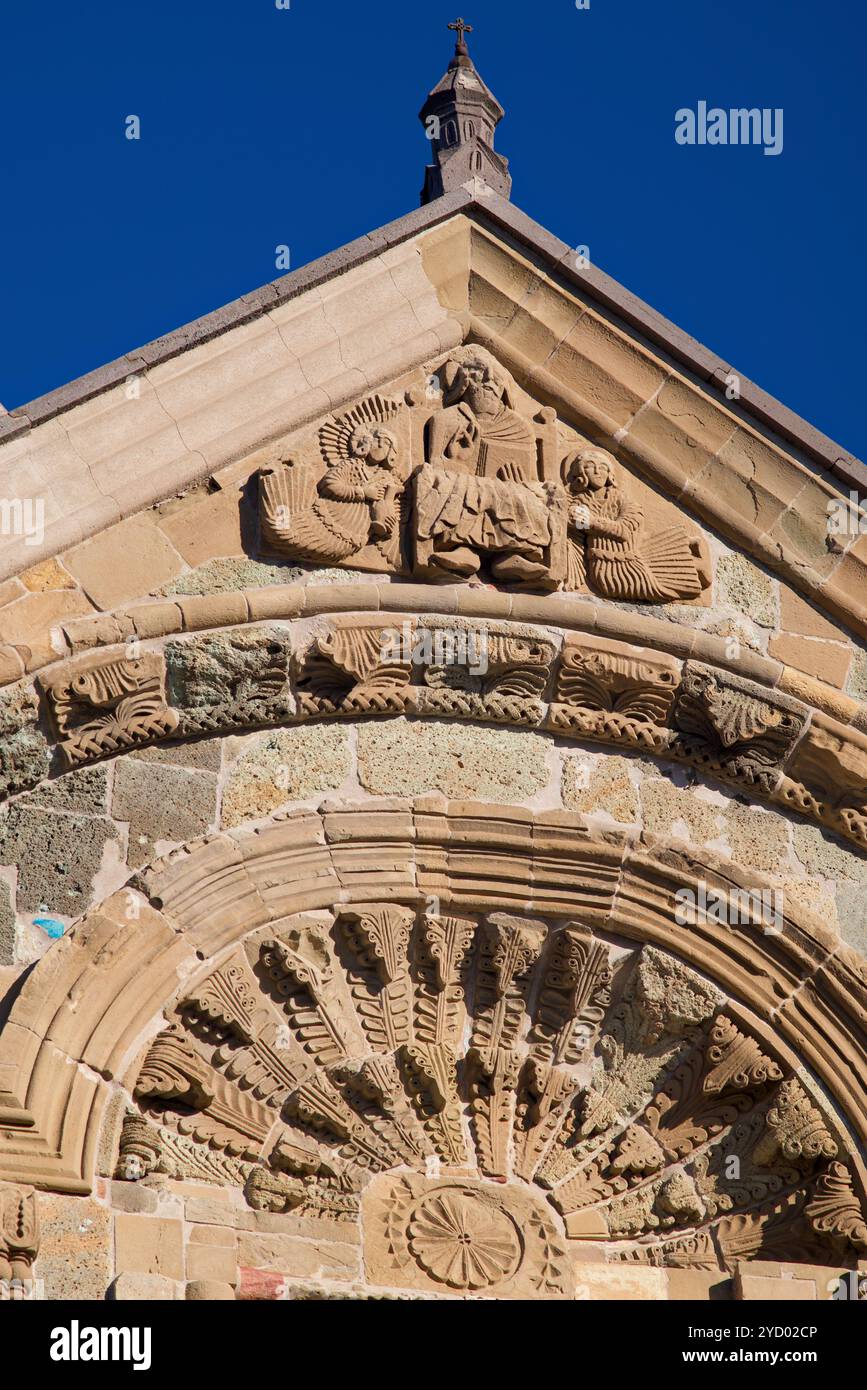 Fassadendetails in der Svetitskhoveli Kathedrale orthodoxe christliche Kathedrale und UNESCO-Weltkulturerbe in der historischen Stadt Mzcheta, Georg Stockfoto