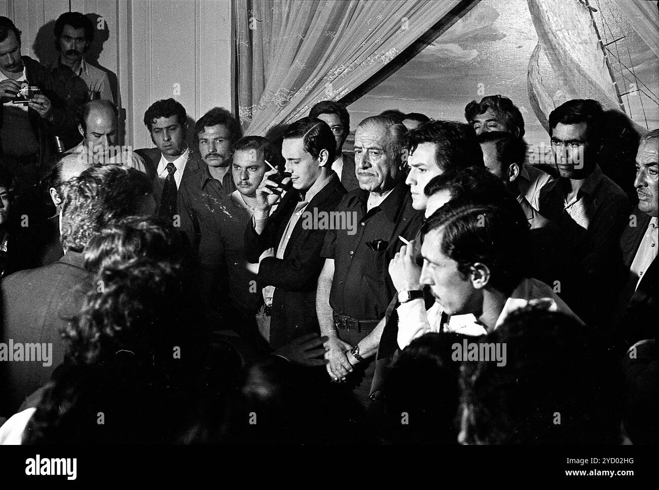 Der argentinische Jurist und Peronist-Politiker Juan Manuel Abal Medina (links) und der argentinische Zahnarzt und Peronist-Politiker Héctor José Cámpora, Buenos Aires, Argentinien, 1972. Stockfoto