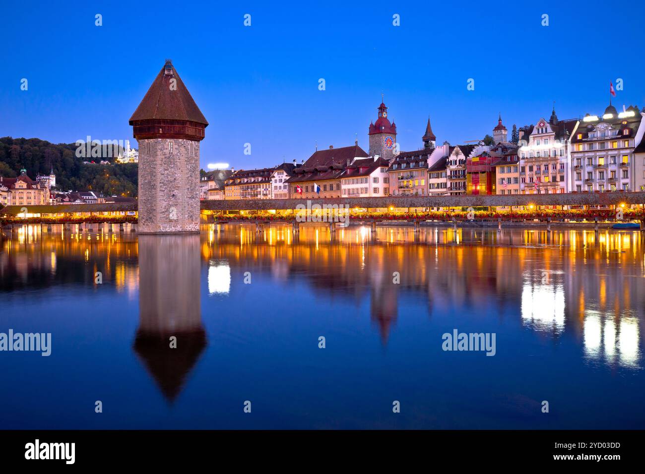 Kapelbrücke in Luzern berühmtes Schweizer Wahrzeichen Stockfoto