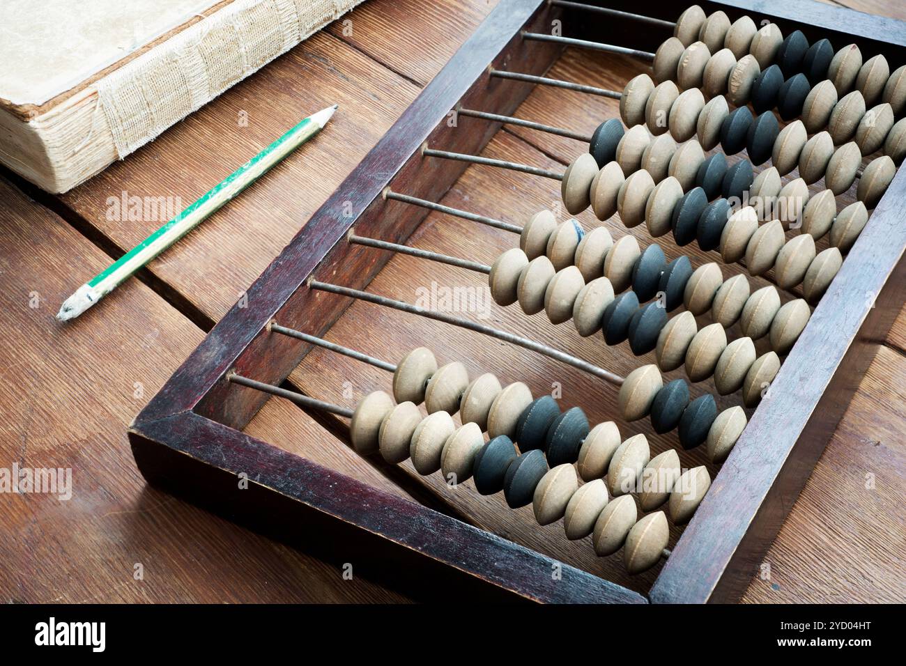 Abacus auf dem Tisch Stockfoto