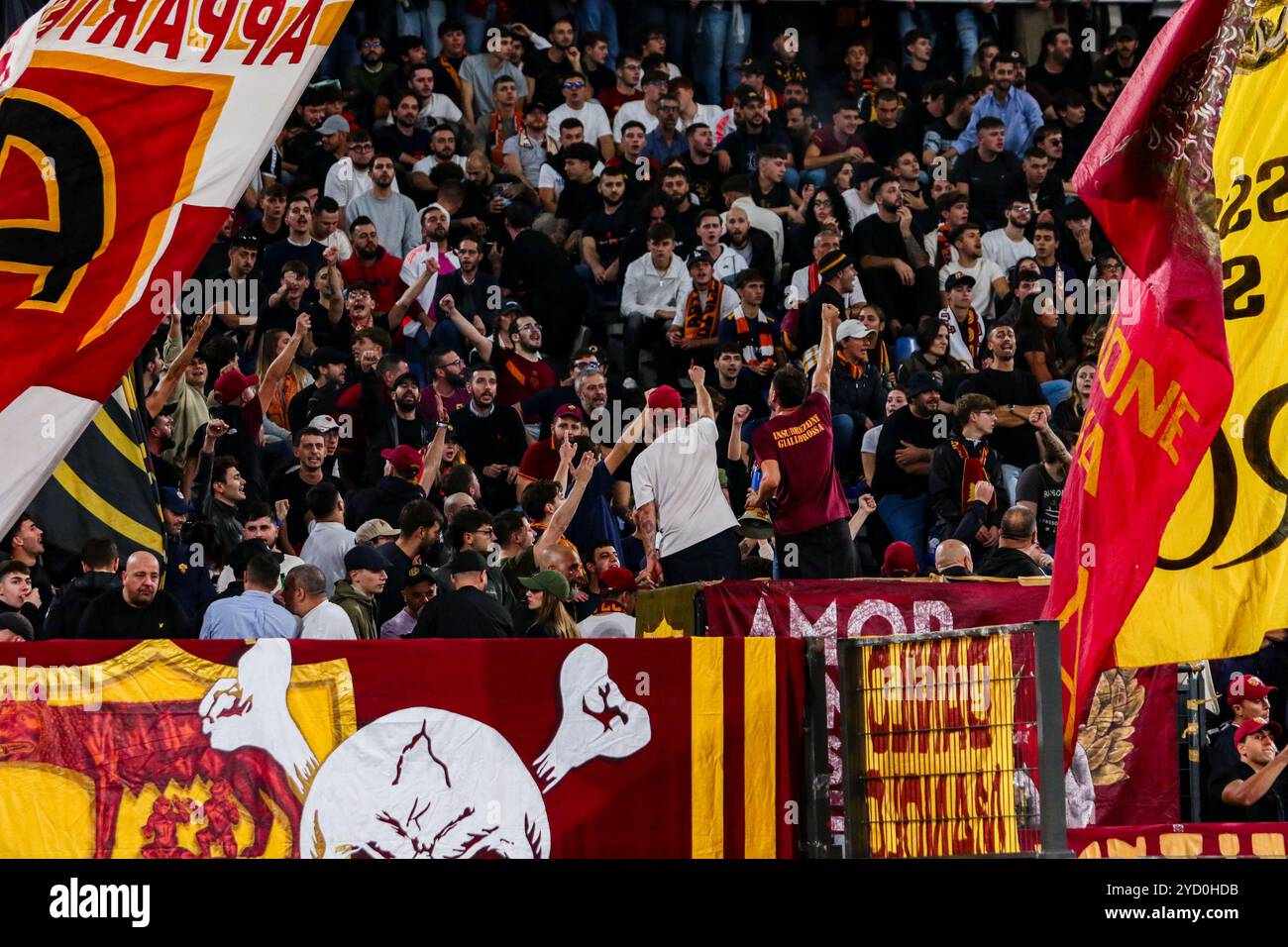 AS Roma Ultras beim Spiel AS Roma vs. FC Dynamo Kyiv, Football Europa League in Rom, Italien, 24. Oktober 2024 Stockfoto