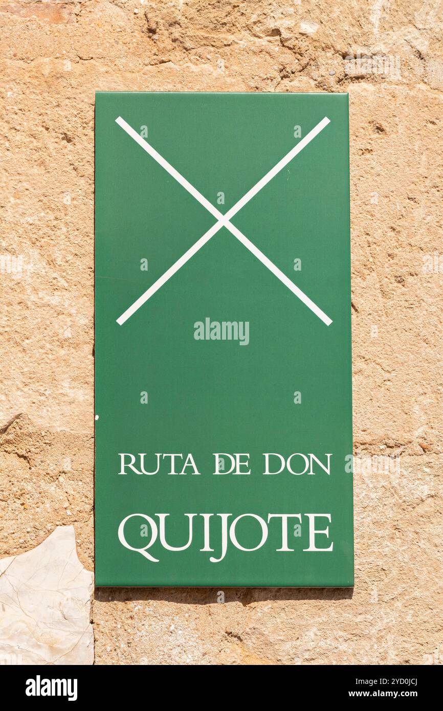 Ruta de Don Quijote, Don Quijote Route, El Toboso, Toledo, Kastilien-La Mancha, Spanien Stockfoto